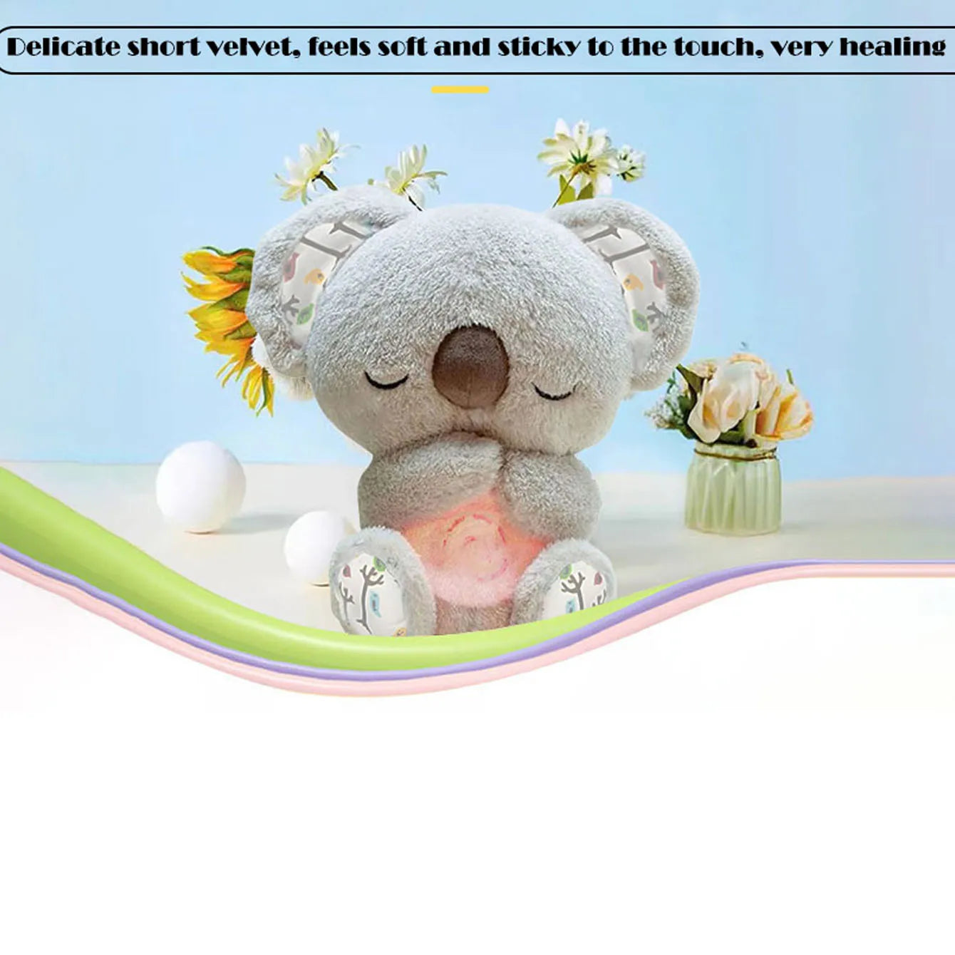 1Pc Evoraco Breathing Koala Plush - Soothing Stuffed Animal W/ Heartbeat, Anxiety Relief Gift for Birthday & Christmas